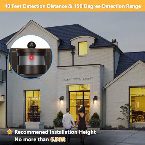 Dusk to Dawn Motion Sensor Outdoor Wall Lantern with 4 Modes and LED Bulb (Oil-Rubbed Bronze)
