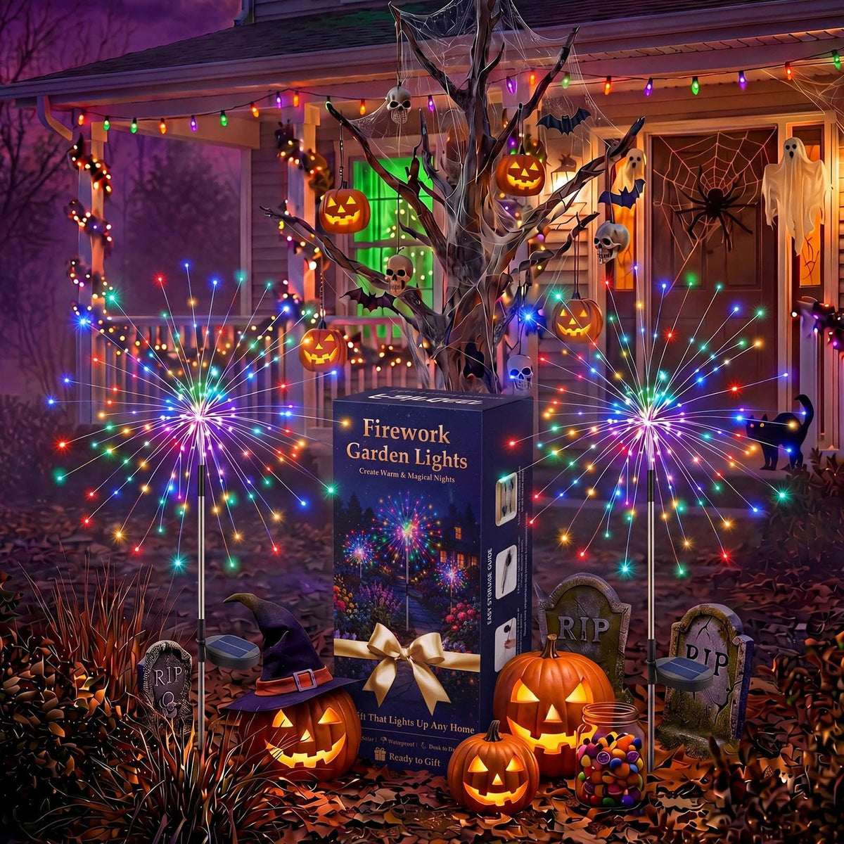 Multicolor Solar Firework Lights 4 Pack (Multicolor / 2 Pack)