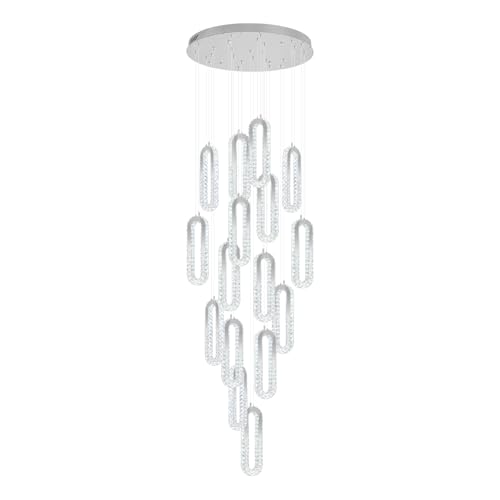 H138 LED Crystal Chandelier (Silver / 16 Rings (New))