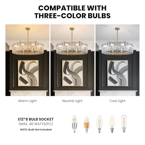 31.5" Modern Water Ripple Glass Chandeliers (Gold / 31.5")