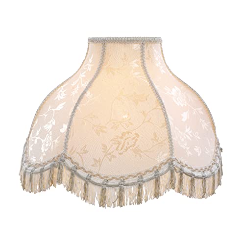 30306A Transitional Scallop Bell Shape Spider Construction Lamp Shade in Off White (Off White & 17" Wide)