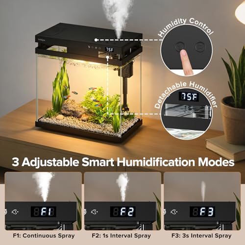 Fish Tank 2.2 Gallon Smart Aquarium (Black)