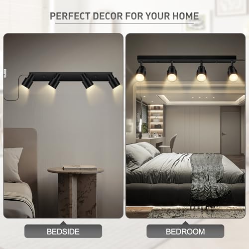 Plug in Track Lighting (Black / 23" 4-Light Track Lighting)
