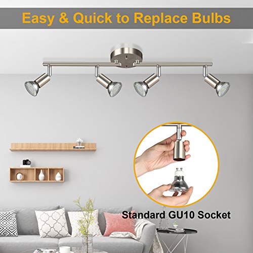 4 Light LED Track Lighting Kit (Matt Nickel / 4 Light)