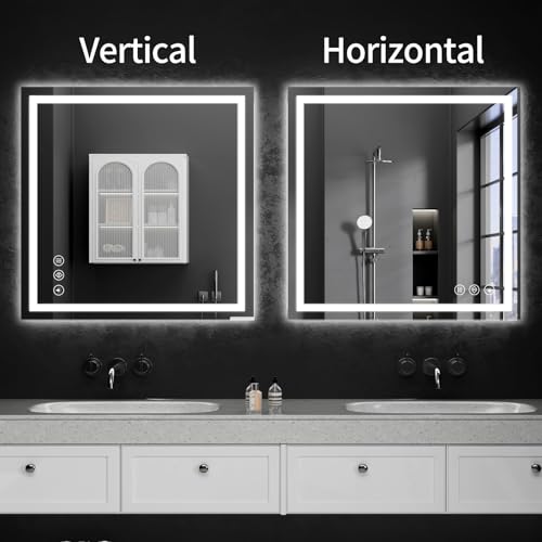 30"x30" LED Bathroom Mirror with Lights (31"L x 31"W)