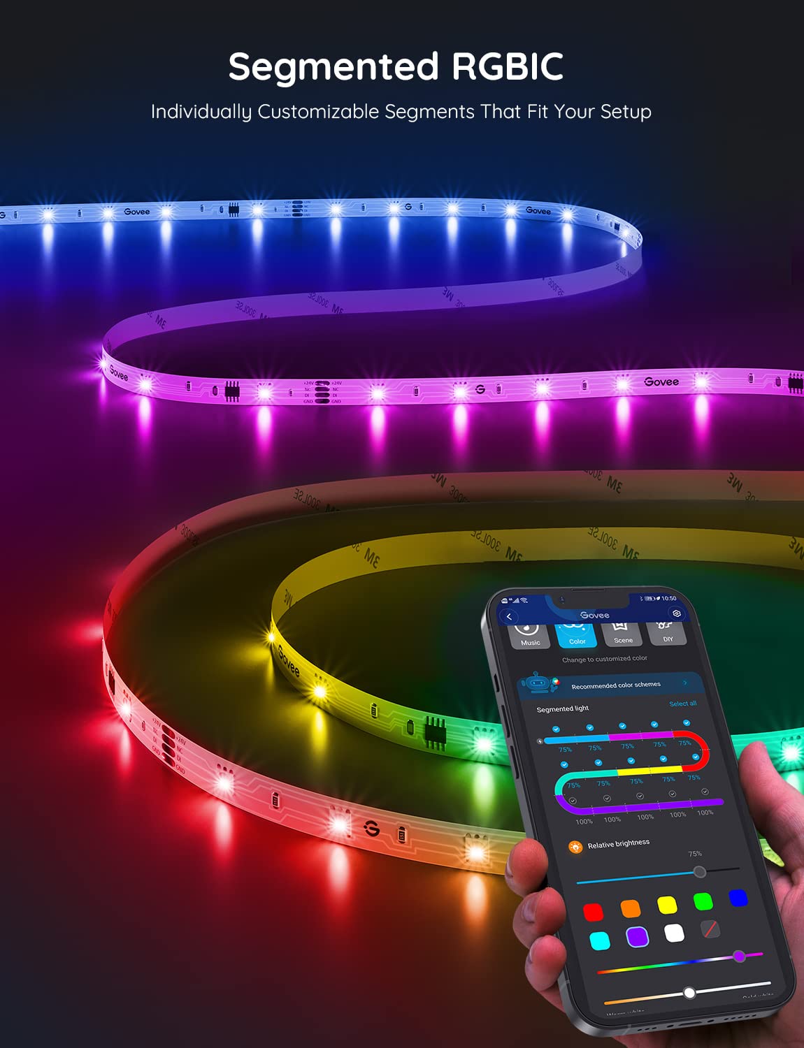100ft RGBIC LED Strip Lights (100ft)