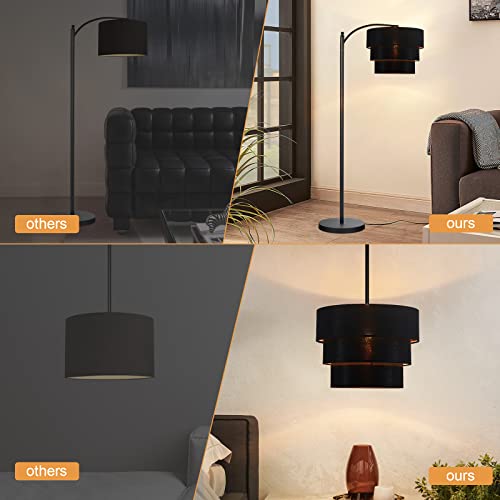 3 tier Drum Linen Lamp Shade for Pendant Lamp Floor Lamp Chandelier Replacement Shade Clip on Bulb Classic Round Lampshade Cover Only