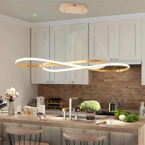 Luxury Gold 39.4in Modern LED Pendant Chandelier (Gold / 39.37in)