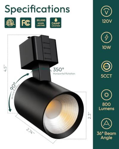 6 Pack LED Track Lighting Heads (Black / 6 Pack)