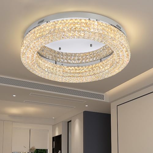 24" Crystal Chandeliers (Silver / Dia 24inch)