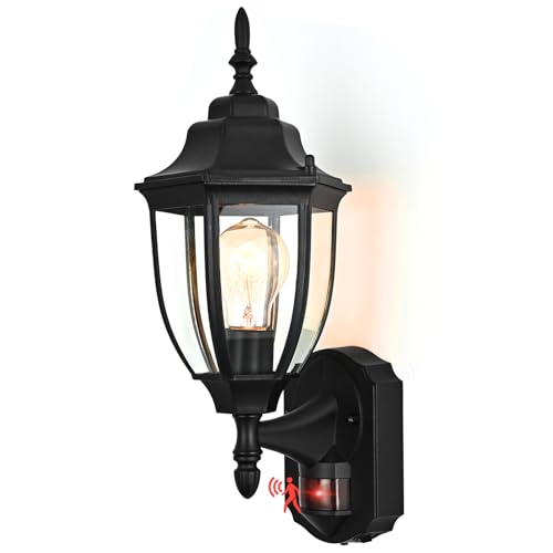 Porch Lights Outdoor Motion Sensor Wall Sconce Anti (Black / Standard - 1 Pack)