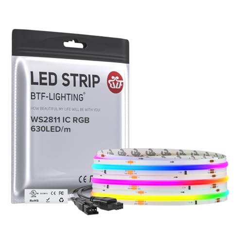 9.8FT WS2811 Smart IC RGB DC24V FCOB COB LED Strip Light (White PCB / 3.28FT)