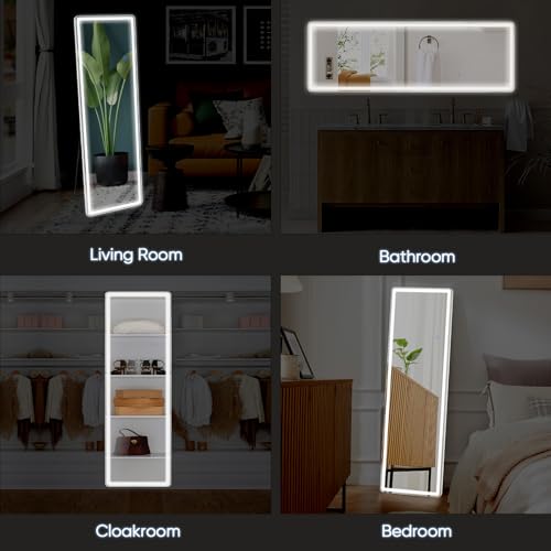 21"x 64" LED Full Length Mirror with Lights (White / 64"L x 21"W)