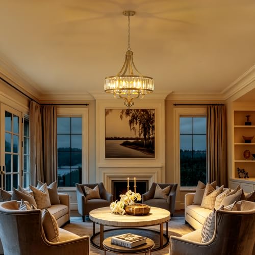Gold Crystal Chandelier (Gold / 20''/5-Light)