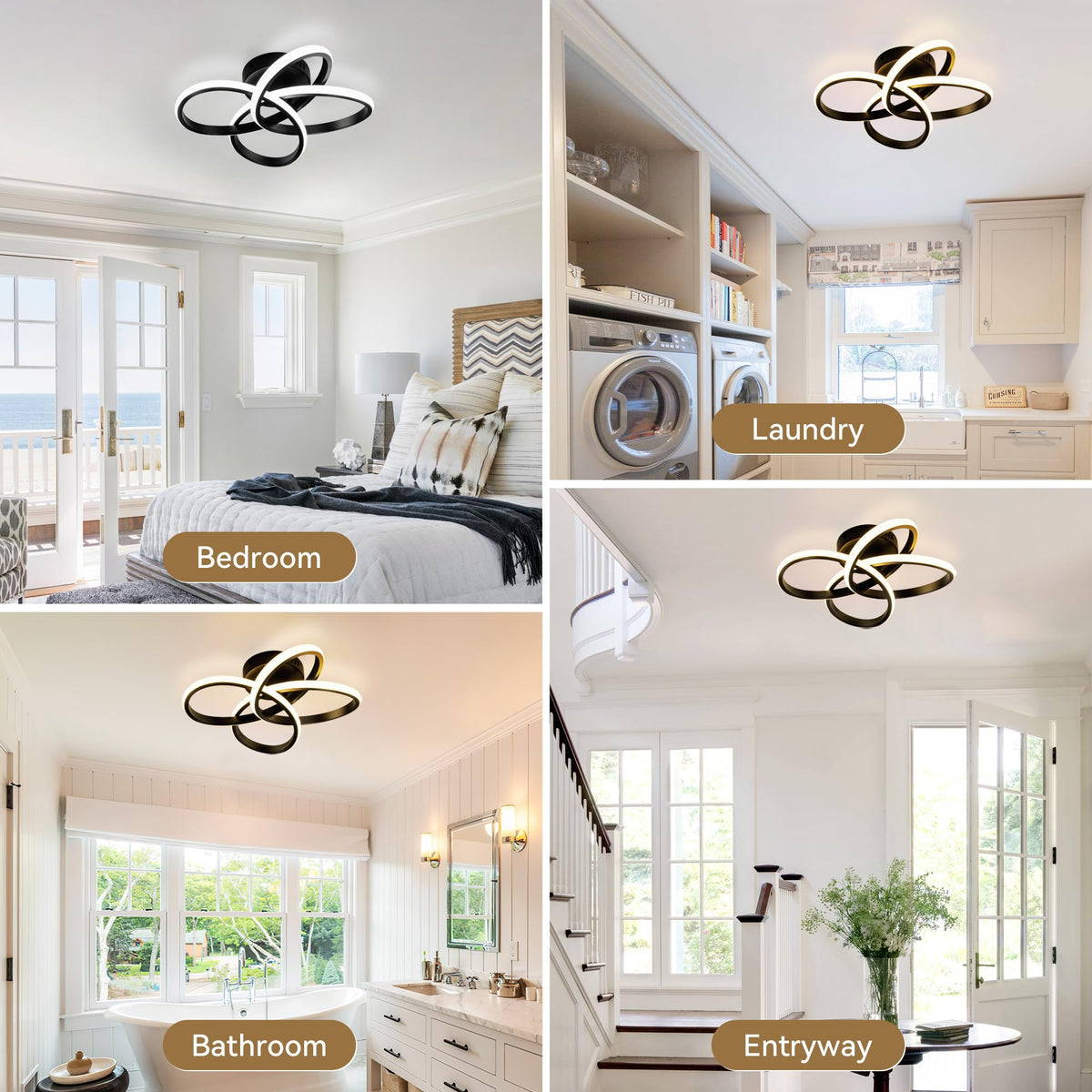 Modern Ceiling Light (Black / 13in)