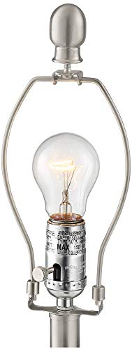 Hurst 25" High Table Lamps Set of 2 Silver Black Shade Droplet Art Deco