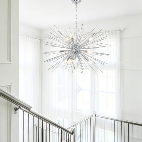 29.5in Modern Chrome Sputnik Chandelier Light Fixture 9 Light (Chrome / 29in)