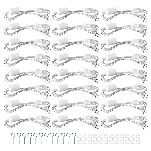 24 Pcs 8.2ft Hanging Light Socket Lamp Cord with Switch E26