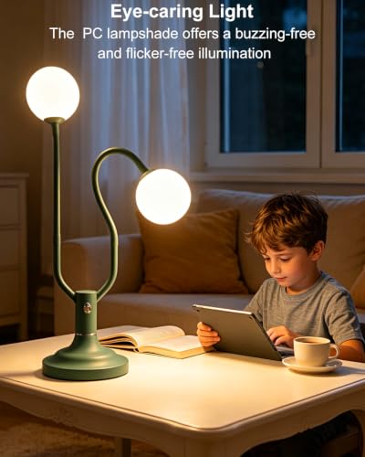 Green Globe Table Lamp Dimmable Magic DIY Arms G9 Bulbs Included (17-Green-Globe-2U-Magic DIY Arms)