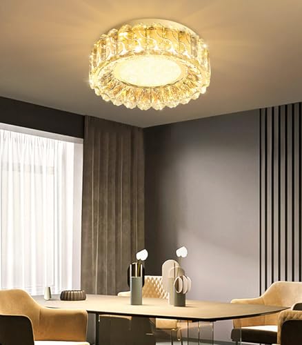 Modern Crystal Chandeliers for LED Dimmable Pendant Lighting Flush Mount Light Living Room