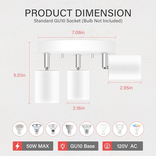 LED 3 Light Track Lighting Kit (White)