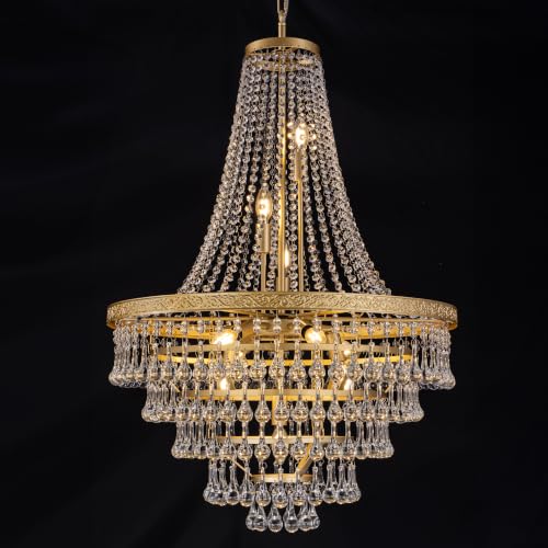 French Empire Crystal Chandeliers (Gold / 28 Inches)