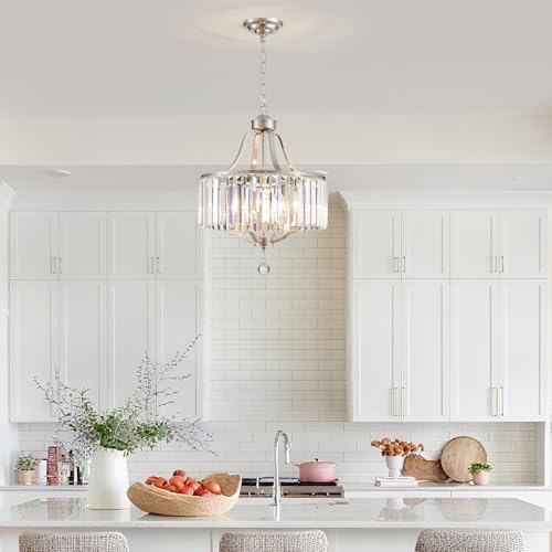 Modern Crystal Chandeliers Round 4 (169-Brushed Nickel)