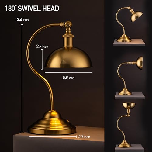 Bankers Cordless LED Table Lamp (Antique Brass)