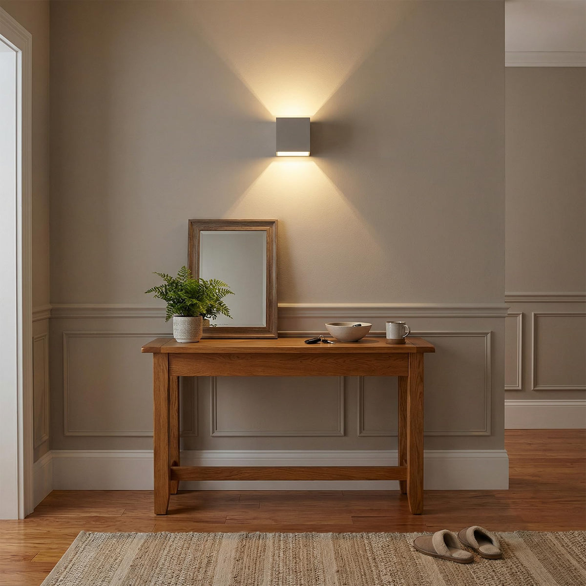 4.5" White Plaster Wall Sconce Wall Decor (4.5" H x 4.5" L x 4.5" W)