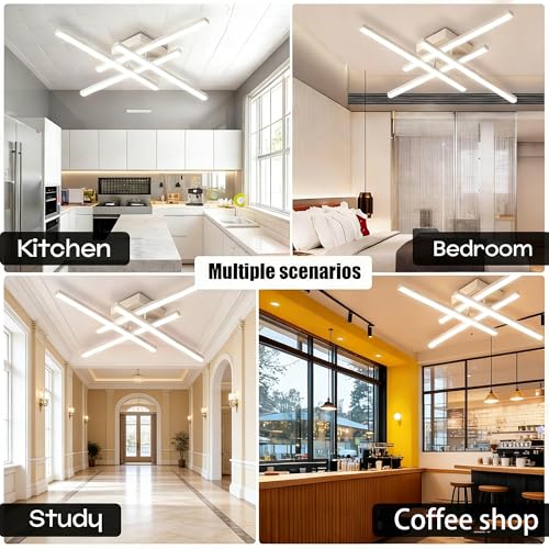 24 Inch Semi Flush Mount Ceiling Light (White)