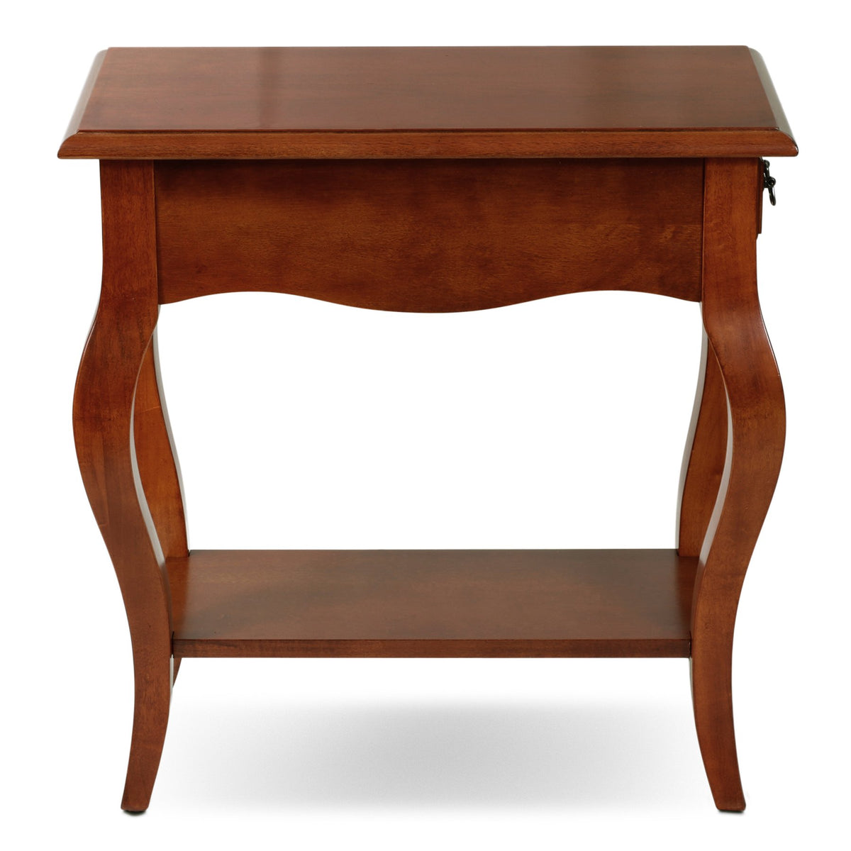 Wave End Table (Brown Cherry)