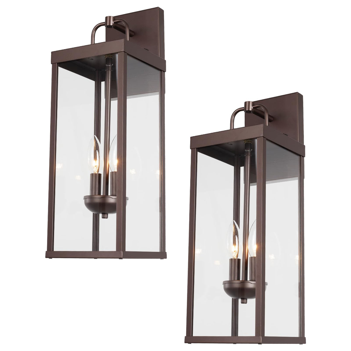 Outdoor Wall Sconce Lights (Oil-Rubbed Bronze / Medium-2 Pack)