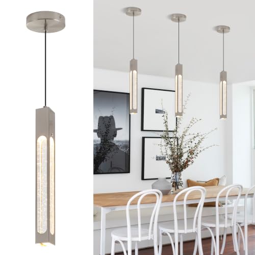 Integrated LED Pendant Lights Fixture (Brushed Nickel / 3 Pack)