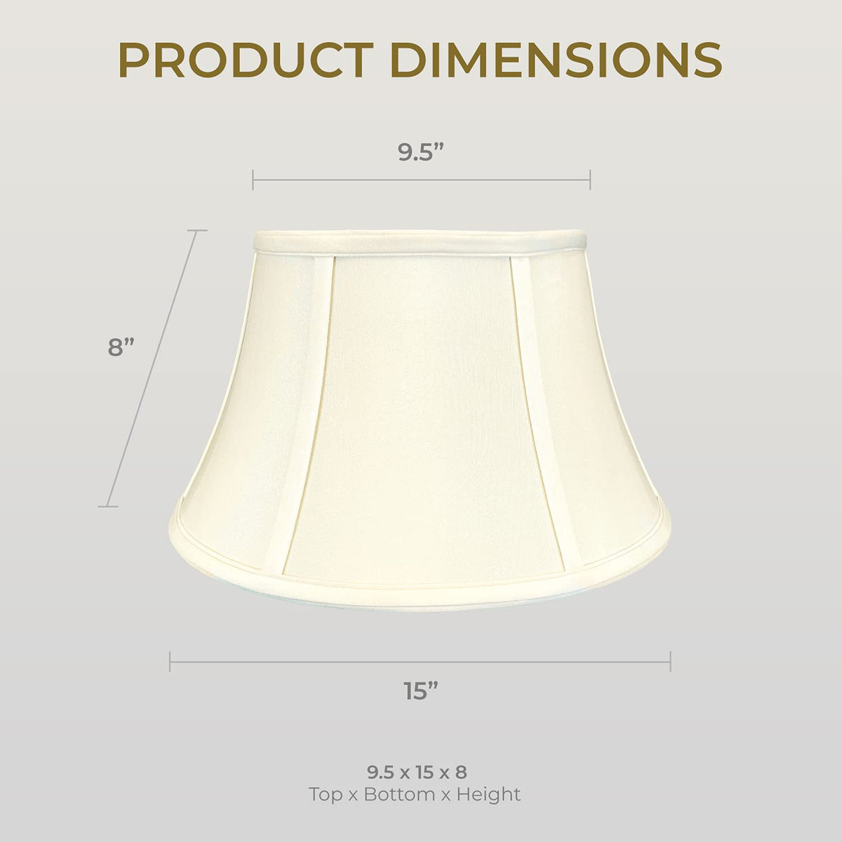 Royal Designs Shallow Drum Bell Billiotte Lamp Shade (Eggshell / 9.5 x 15 x 8)