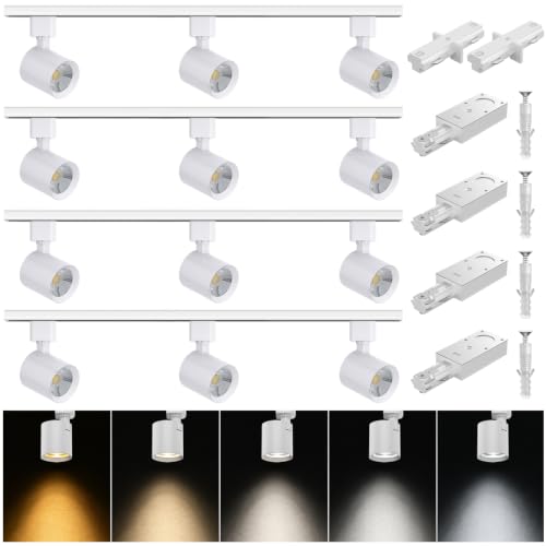 12 Light H Type LED Track Lighting Kit (White)