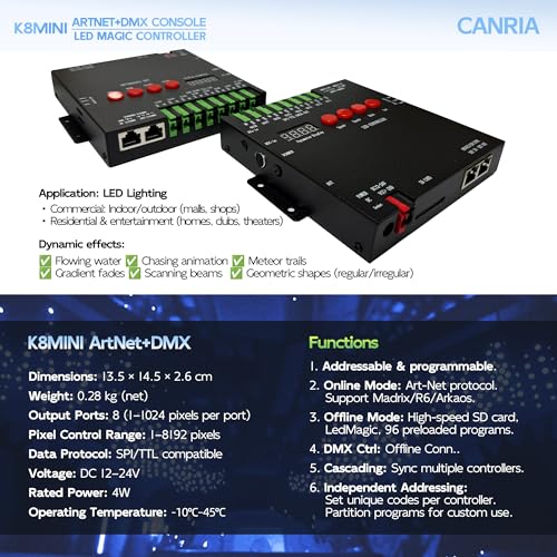 K8MINI ARTNET+DMX Console LED Pixel Controller (K8 MINI ARTNET)