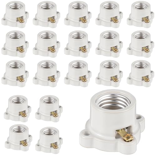 20 Pcs E26 Light Socket Porcelain Lamp Holder Medium Base