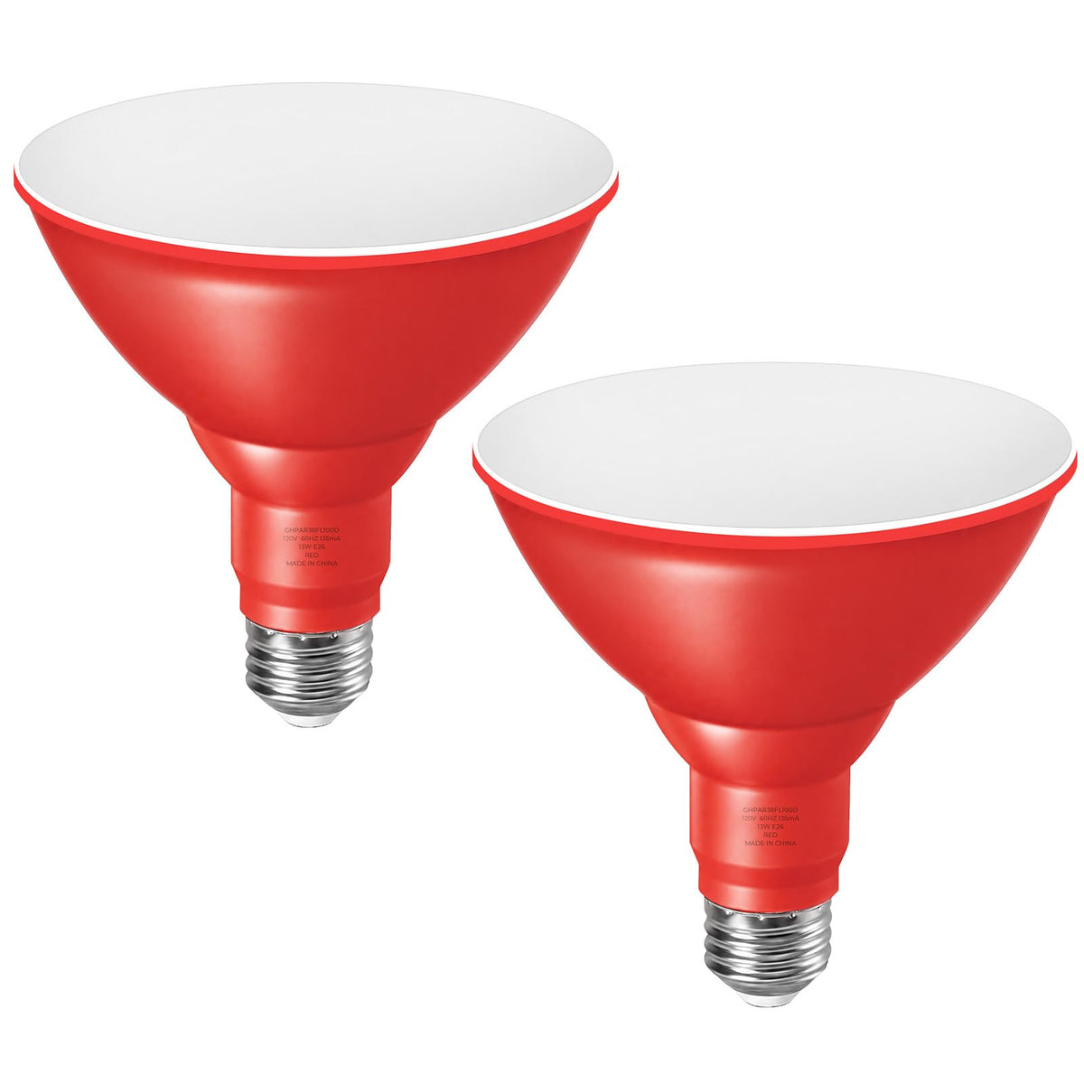 PAR38 Dimmable Red Light Bulb (Red / 2 Pack)
