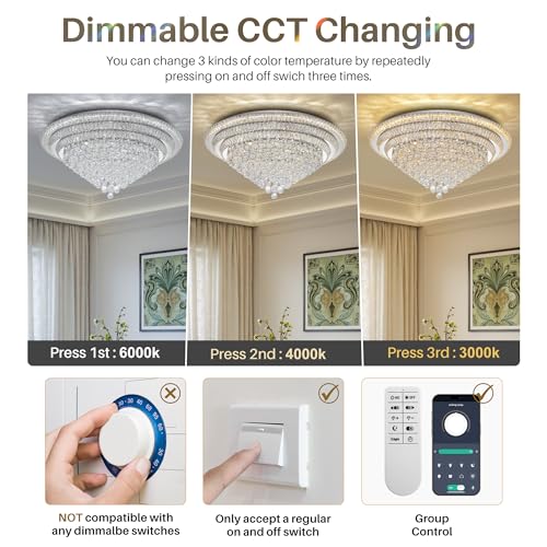 40“ Elegant LED Crystal Raindrop Ceiling Light (Silver / 40 inches)