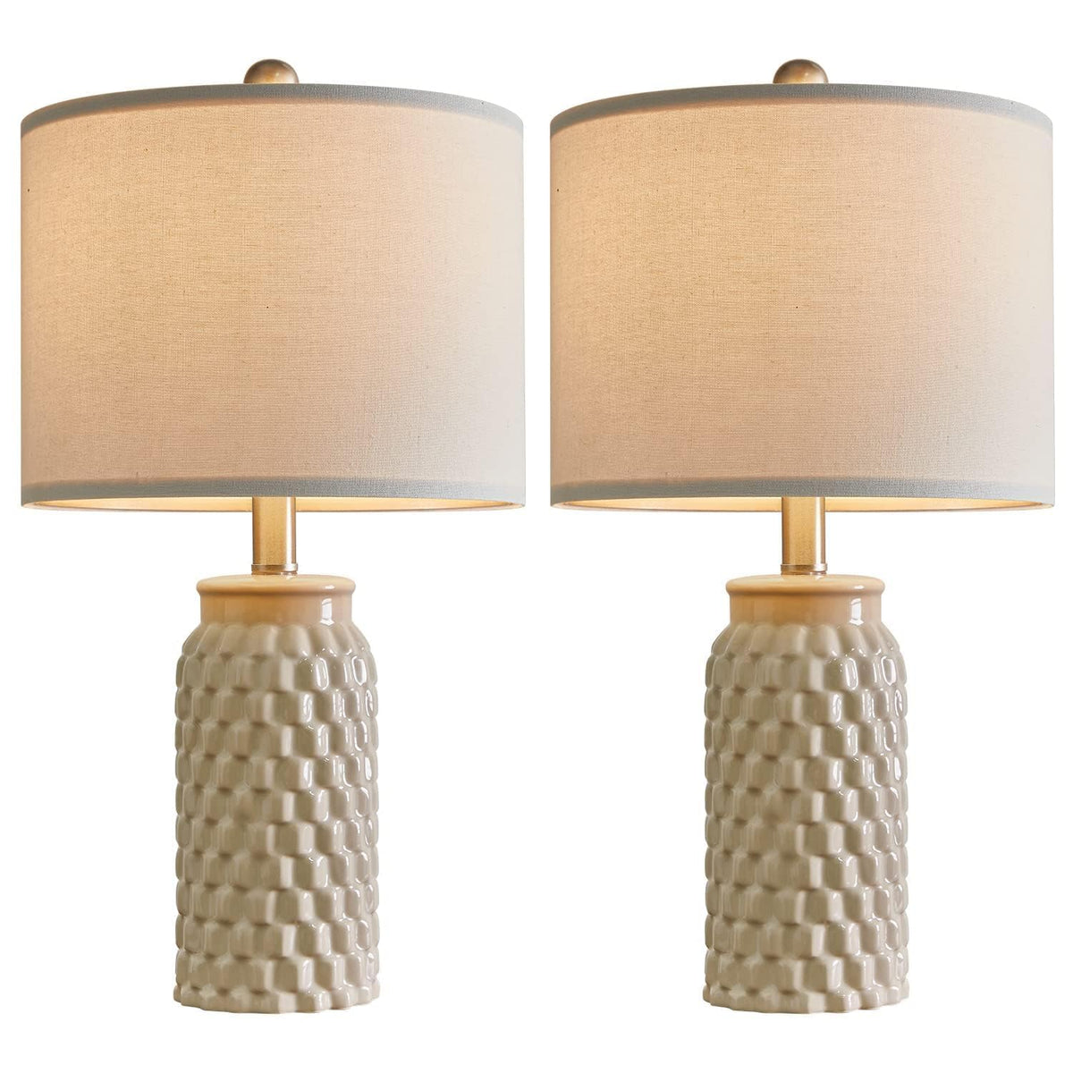 20.5" Ceramic Table Lamps Set of 2 (20.5" Cream)