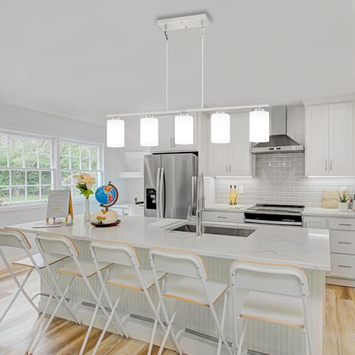 5 Light Modern Linear Chandelier Over Table Dining Room Light Fixtures (5-Light Nickel)