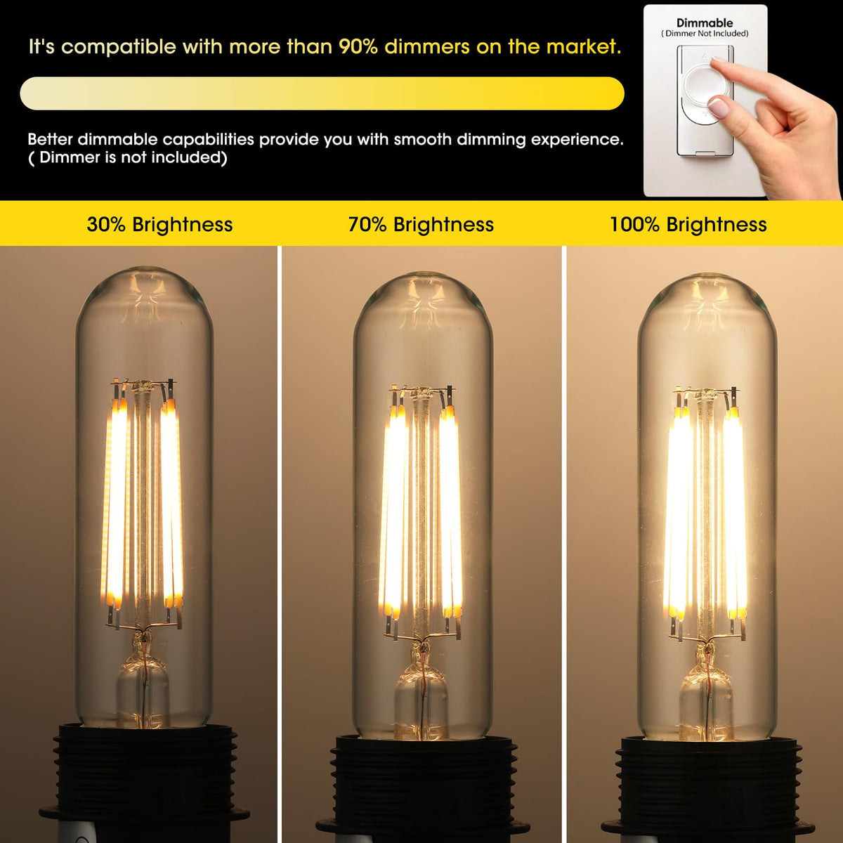 5" T10 Tubular LED Light Bulb (Warm White / 5 Inch- 4 Count)