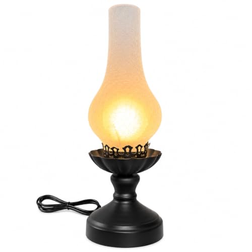 Vintage Table Lamp with Crackle Milk (Milk White (Black Base))