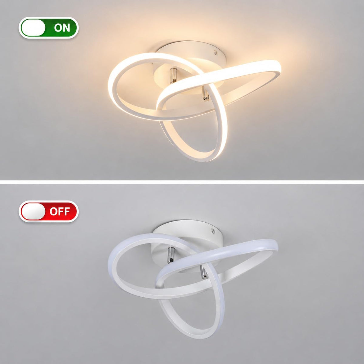 Hallway Light Acrylic Modern LED Ceiling Light Fixtures 3000K Close to Ceiling Lights for Bedroom (White,3000K)