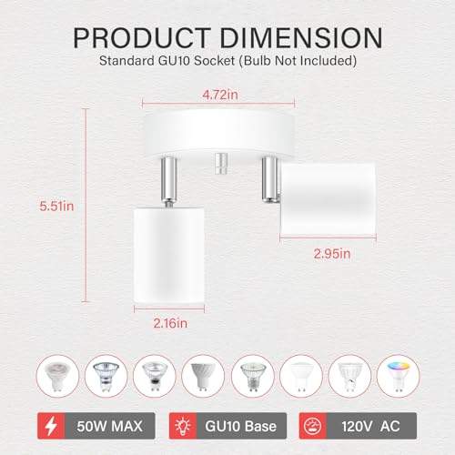 LED 2 Light Track Lighting Kit (2 Light-White)