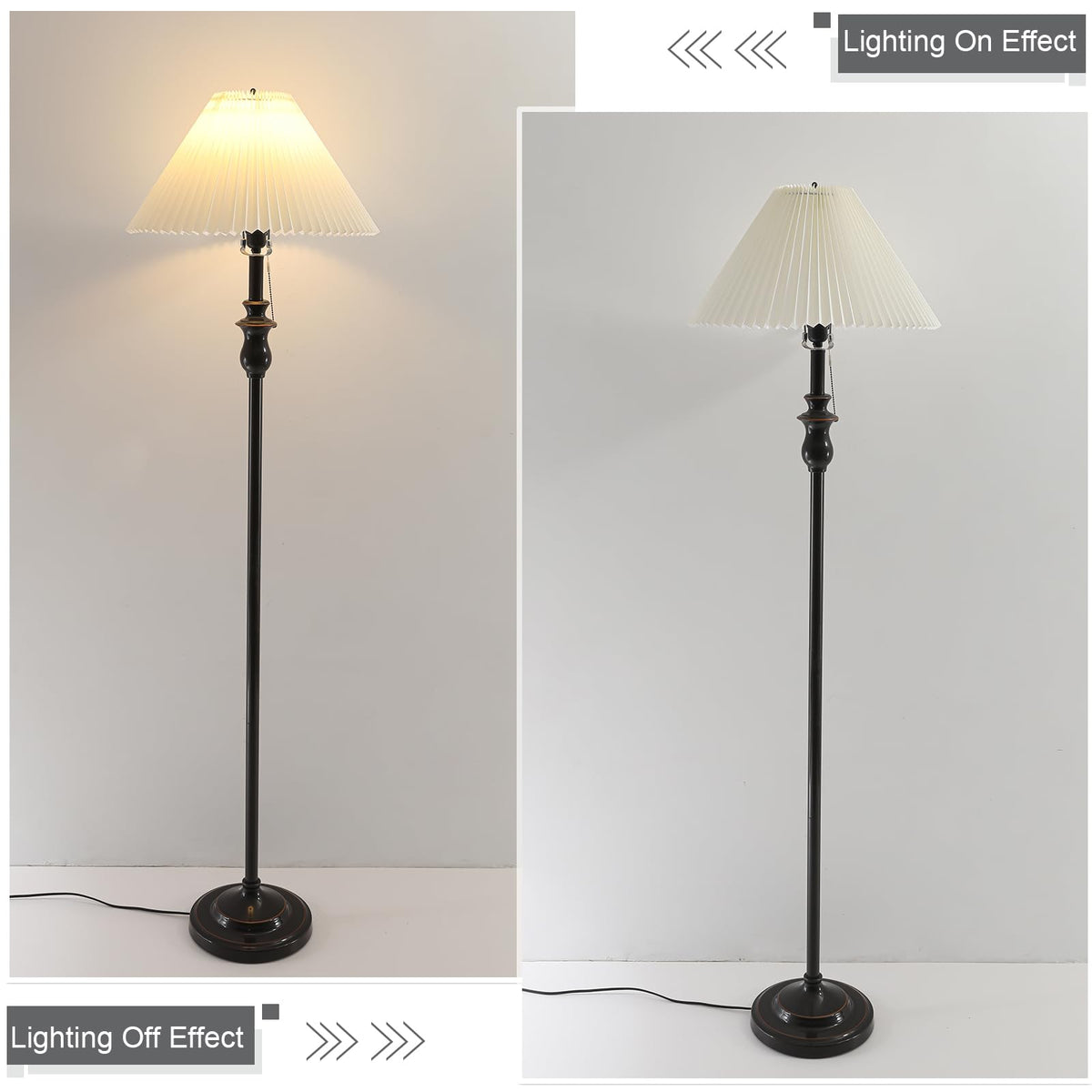 Pleated Lamp Shade for Arc (Cream / 16.5in-1 PCS)
