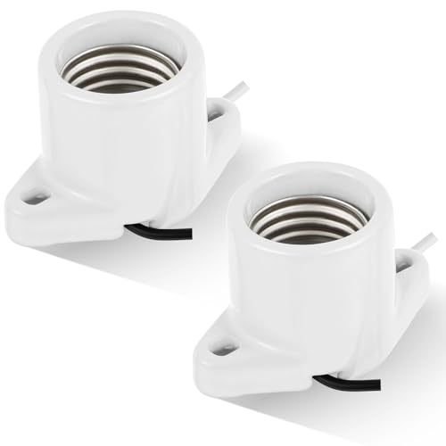 2 Pcs E26 Light Socket Porcelain Keyless Lamp Holder