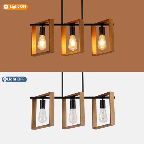3 Lights Kitchen Island Lighting (Wood / 3 Lights A)