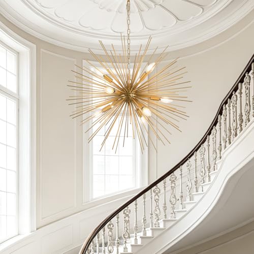 28.3in 9 Light Gold Sputnik Chandelier Mid (Gold / 28.3in)