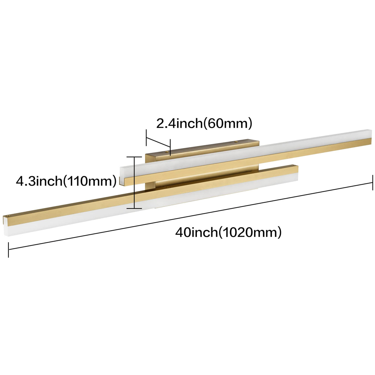 40" LED Bathroom Vanity Light (Gold-Dimmable / 40inch)